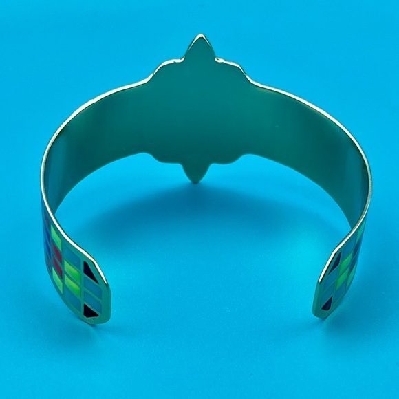 nOir | Metal & Enamel | Floral & Geometric Metal Cuff | OS - Picture 5 of 6